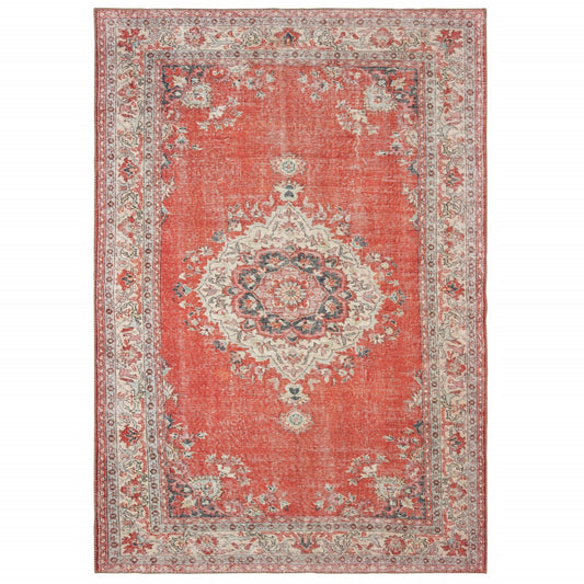8’ x 12’ Red and Gray Oriental Area Rug