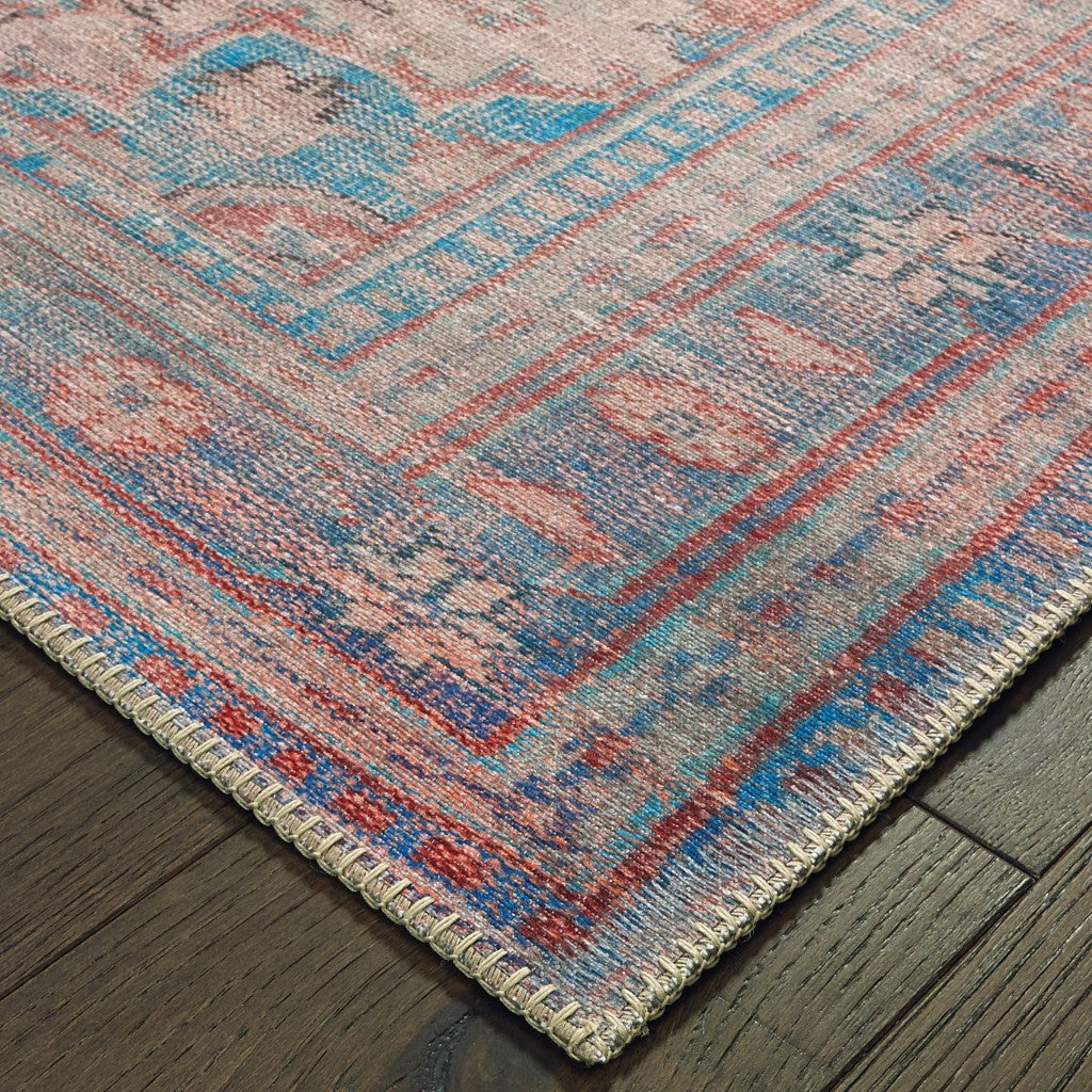 8’ x 12’ Red and Blue Oriental Area Rug