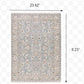 2' x 3' Blue Ivory Machine Woven Floral Oriental Indoor Area Rug