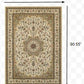 5' x 8' Ivory Beige Machine Woven Oriental Indoor Area Rug