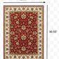 5' x 8' Red Ivory Machine Woven Floral Oriental Indoor Area Rug