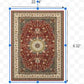 1' x 3' Red Ivory Machine Woven Oriental Indoor Area Rug