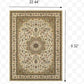 1' x 3' Ivory Beige Machine Woven Oriental Indoor Area Rug