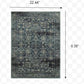 1' x 3' Navy Beige Machine Woven Oriental Indoor Area Rug