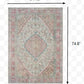 4’ x 6’ Ivory and Pink Oriental Area Rug