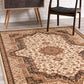 5’ x 8’ Cream and Black Decorative Area Rug
