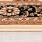 3’ x 8’ Cream and Black Decorative Runner Rug