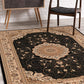 4’ x 6’ Black and Beige Embellished Area Rug