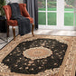 4’ x 6’ Black and Beige Embellished Area Rug