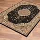 7’ x 9’ Black and Beige Embellished Area Rug