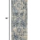 2’ x 8’ Beige Blue Distressed Medallion Runner Rug