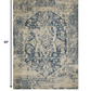3’ x 5’ Beige Blue Distressed Medallion Area Rug