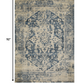5’ x 8’ Beige Blue Distressed Medallion Area Rug