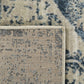 8’ x 11’ Beige Blue Distressed Medallion Area Rug
