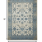 5’ x 8’ Blue Ivory Distressed Oriental Area Rug