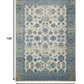 8’ x 11’ Blue Ivory Distressed Oriental Area Rug